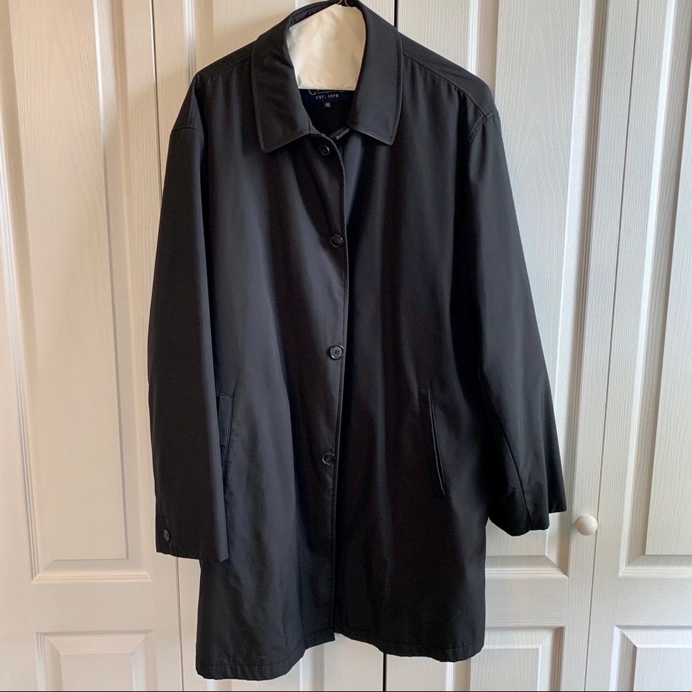 Chaps by Ralph Lauren Black Trench / Overcoat. 48L
